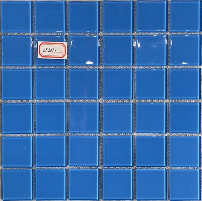 comprare Piastrelle a mosaico per piscine 48X48MM Piastrelle a mosaico in vetro di colore blu fabbricazione online