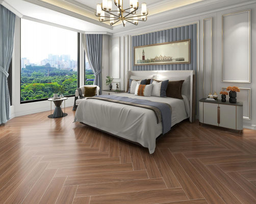 comprare Piastrelle di porcellana di legno marrone da 150x900 mm per pavimenti interni fabbricazione online