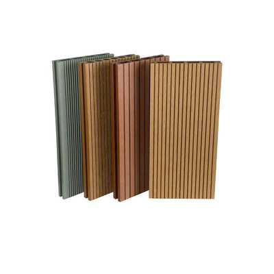 comprare Il Decking non della scanalatura WPC di slittamento si imbarca sulla plancia all'aperto 140x25mm Gray Tan del pavimento di ingegneria del parco della strada del pannello fabbricazione online