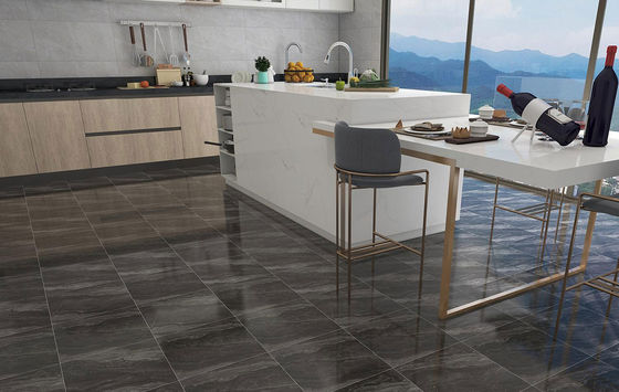 comprare Piastrelle rustiche in ceramica vetrata in grigio scuro da 400x400 mm per pareti del pavimento interno fabbricazione online