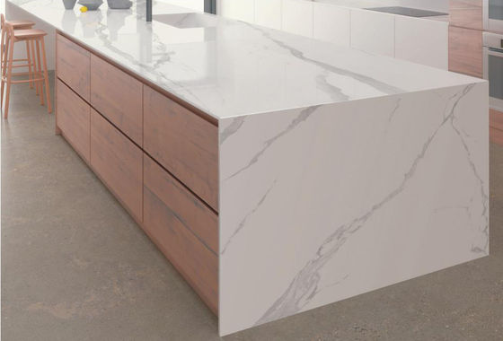 comprare Tavolo da cucina di pietra sinterizzata bianca nuvola 12 mm fabbricazione online