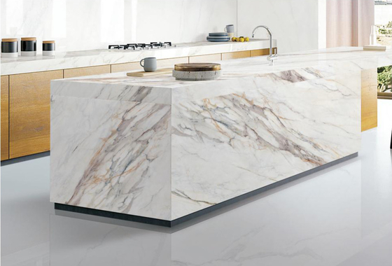 comprare Resistenza all'usura 160x320cm Lastre di pietra sinterizzate Nuvola Piastrella bianca 12mm fabbricazione online