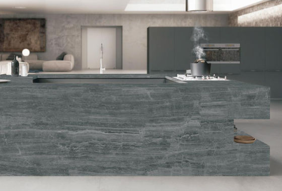 comprare Piano cottura in pietra sinterizzata Cloud Grey opaca per tavolo da cucina fabbricazione online