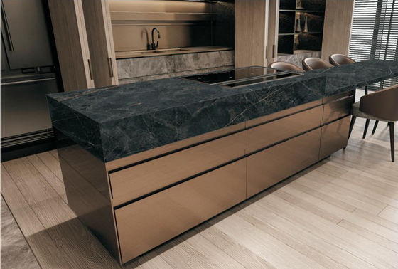 comprare Slab di pietra sinterizzata nera 800x2600x12 mm Superficie opaca fabbricazione online