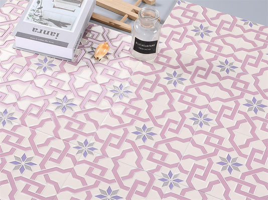 comprare Piastrella rustica in ceramica rosa 20x20cm Grado AAA per pareti del bagno fabbricazione online