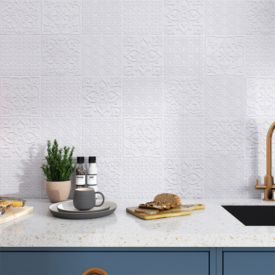 comprare Splendide piastrelle rustiche in ceramica bianca da 20x20 cm per balcone e piastrelle per pareti ecologiche per soggiorno 4 stili fabbricazione online