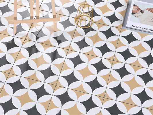 comprare Nero e giallo 200x200mm Pavimento e parete anti scivolamento Piastrelle rustiche in ceramica e piastrelle interne per balcone fabbricazione online