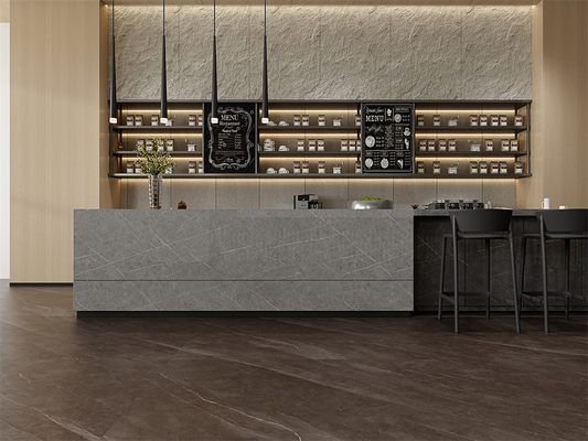 comprare Lastre di pietra sinterizzata durevoli Grigio per soggiorno e sala da pranzo 1420x2700mm fabbricazione online
