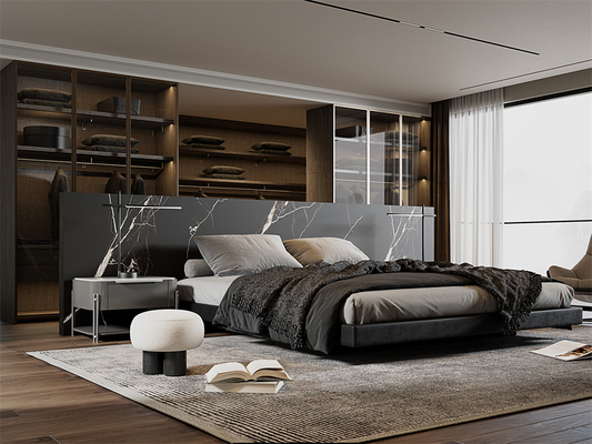 comprare Slab di pietra sinterizzata nera matt 1420x2700mm per soggiorno fabbricazione online