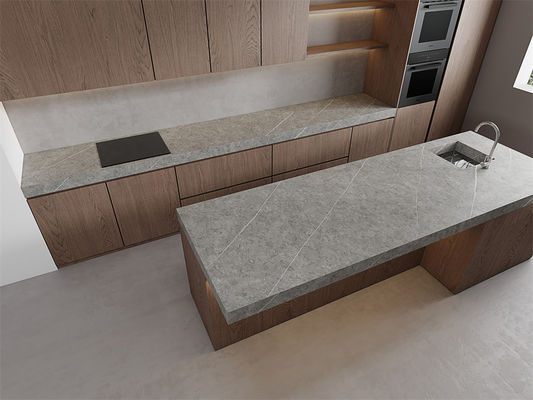 comprare Lastra in pietra sinterizzata grigio opaco 1420x2700mm per pareti di hotel fabbricazione online