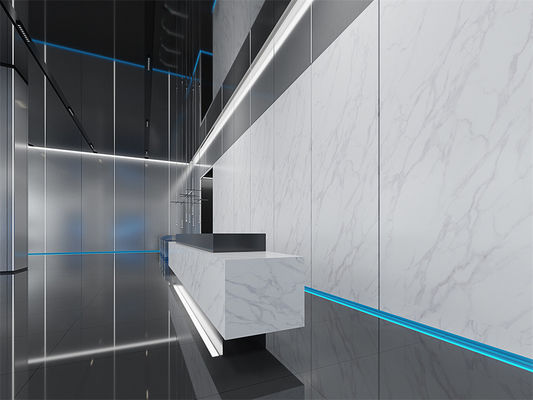 comprare Lastra in pietra sinterizzata bianca opaca 1420x2700mm per pavimenti per uffici fabbricazione online