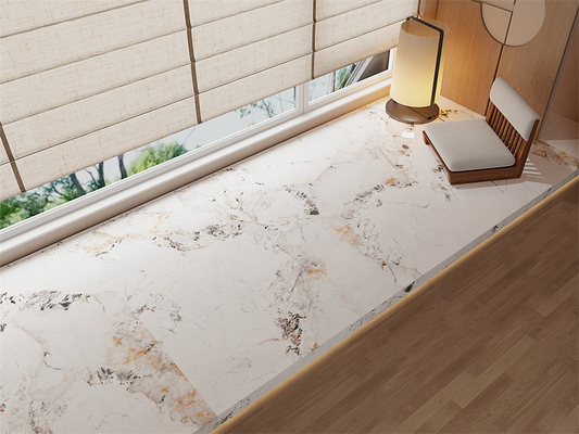 comprare Pavimento interno giallo 1600x3200mm lastra di pietra sinterizzata lucidata per la ricostruzione fabbricazione online