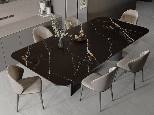 comprare Slab di pietra sinterizzata nero 1600x3200mm Matt per il design della camera da letto fabbricazione online