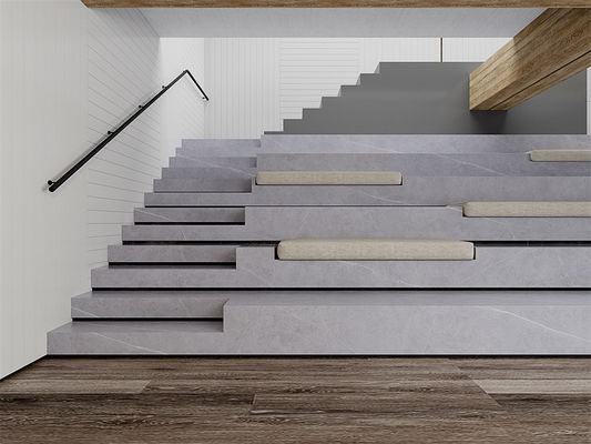 comprare 1600x3200mm Matt Gray Pietra sinterizzata per sala da pranzo fabbricazione online