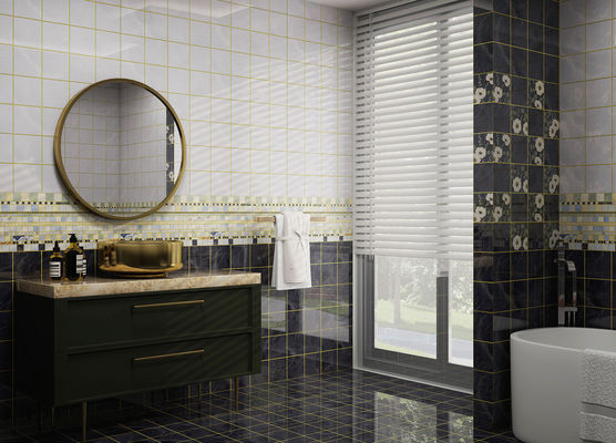 comprare 300x600mm Vintage Ceramica Parete Piastrella Grigio scuro Superficie specchio fabbricazione online