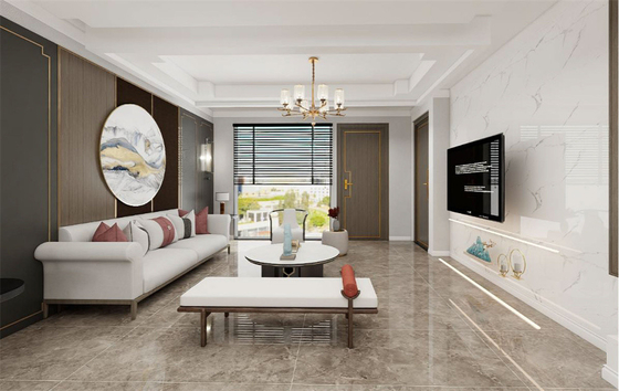 comprare Piastrelle impermeabili e marmo look grigio lucido vetrato 600x1200mm porcellana piastrelle per soggiorno fabbricazione online
