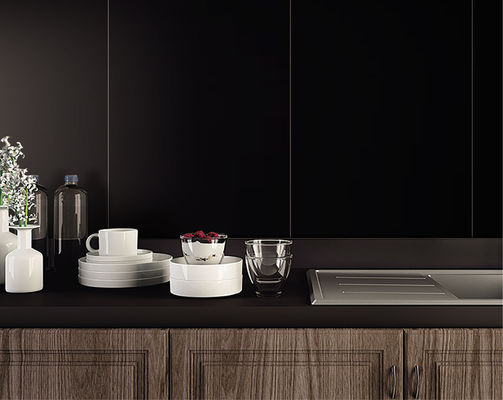 comprare Piastrelle da parete in porcellana vetrata nera 600x1200mm Indoor Grade AAA fabbricazione online