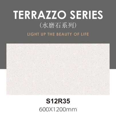 comprare Piastrella in gres porcellanato smaltato effetto terrazzo bianco 60x120cm per pavimenti interni fabbricazione online