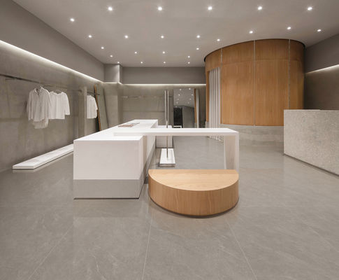 comprare 24x48 piastrelle di porcellana vetrata grigio morbida per pavimenti e pareti interni fabbricazione online