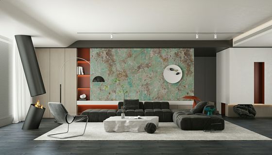 comprare Piastrella in porcellana smaltata lucida verde 900x1800mm 0,5% WA fabbricazione online