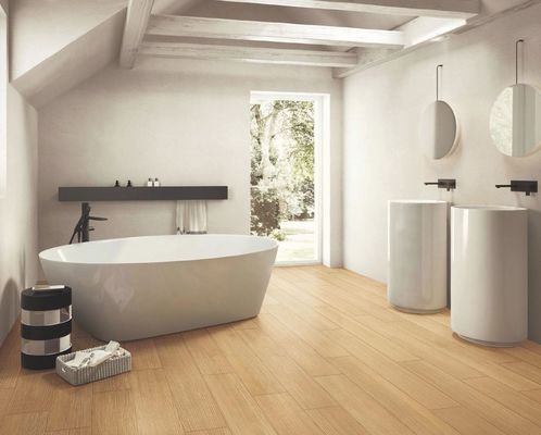 comprare Strisce di porcellana in legno marrone giallo di grado AAA 150x900 mm fabbricazione online