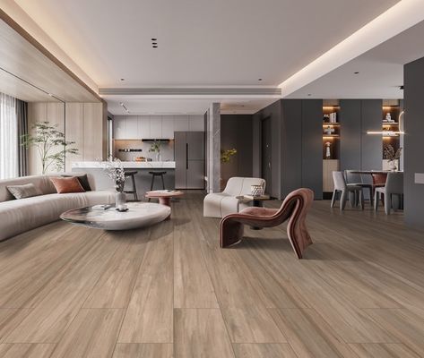 comprare Piastrelle di porcellana di legno marrone di grado AAA 250x1500mm per soggiorno fabbricazione online