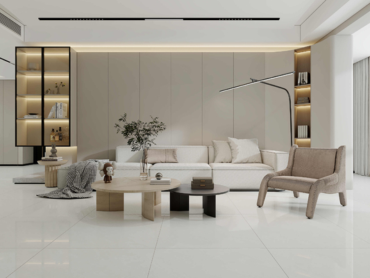comprare Piastrelle da pavimento in porcellana lucidata di colore grigio chiaro 800x800 mm fabbricazione online