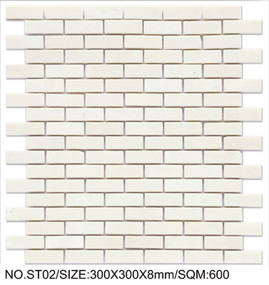 comprare Elegante mosaico in pietra naturale bianco 300x300 mm per hotel e edifici fabbricazione online
