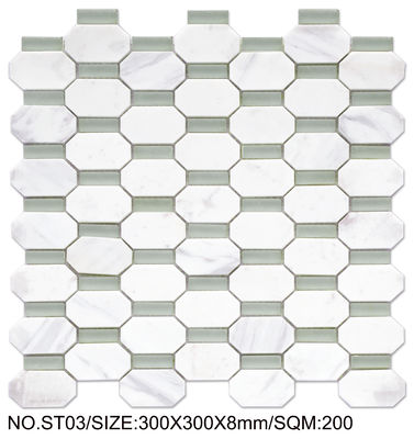 comprare Mosaico in pietra naturale Firebrick White 300x300mm per ristrutturazione e piscina fabbricazione online