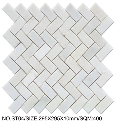 comprare Mosaico per piscina in pietra naturale antibatterica bianca 295x295mm per villa fabbricazione online