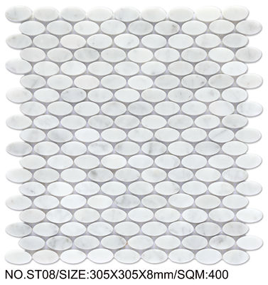 comprare Mosaico in pietra naturale bianco e verde chiaro per sala da pranzo e ufficio fabbricazione online