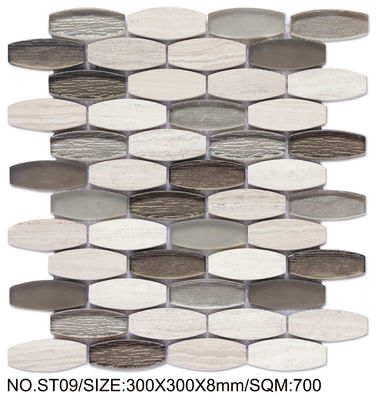 comprare Mosaico in pietra naturale di colore beige e grigio per ristrutturazione e progetto fabbricazione online