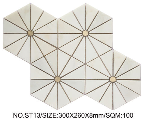 comprare Mosaico in pietra naturale beige impermeabile 300x260mm per edifici e piscine fabbricazione online