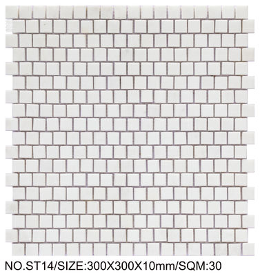 comprare Elegante mosaico in pietra naturale 300x300mm bianco per ristrutturazione e soggiorno fabbricazione online