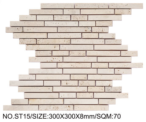 comprare Mosaico in pietra naturale giallo chiaro 300x300mm resistente per camera da letto e cucina fabbricazione online