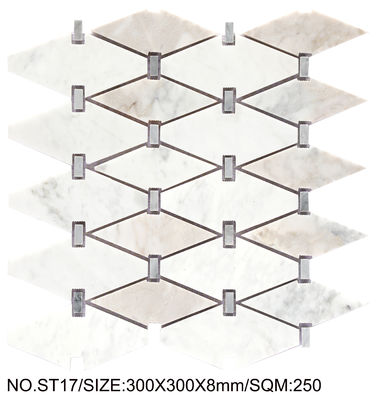 comprare Elegante e antiscivolo mosaico in pietra naturale 300x300mm per bagno fabbricazione online