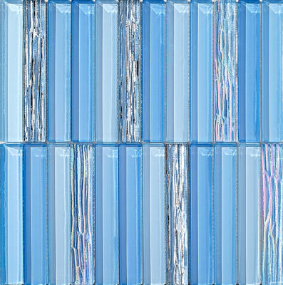 comprare Mosaici di vetro blu decorativi da 300x300 mm per hotel e progetti resistenti all'usura fabbricazione online