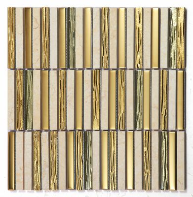 comprare Mosaici in pietra naturale 282x294mm gialli resistenti agli acidi e antibatterici per ufficio e bagno fabbricazione online