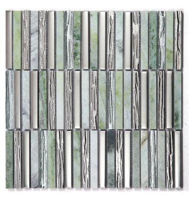 comprare Mosaici in pietra naturale per pareti interne, eleganti, 282x294mm, verdi, per camera da letto e piscina fabbricazione online