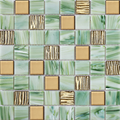 comprare Mosaico di vetro per pareti interne resistente agli acidi e antiscivolo 304x304mm per la ristrutturazione fabbricazione online