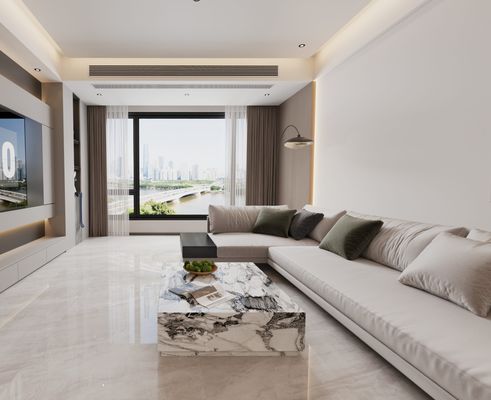 comprare Piastrella in porcellana smaltata lucida antigraffio ed elegante per ufficio, 1000x1000mm, per design di uffici fabbricazione online