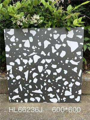 comprare Piastrelle in ceramica per pavimenti interni in terrazzo 600x600mm nere antiscivolo di grado AAA per ufficio fabbricazione online