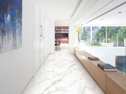 comprare Pavimento interno in mattoni e durevole Calacatta 600x1200mm Replica Porcellana Vetrata Piastrelle Per Cucina e Progetto fabbricazione online