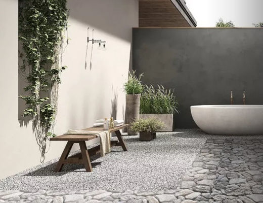 comprare » il rivestimento di pietra all'aperto di 500SQM 12x24 piastrella la decorazione 9.8mm della parete di pietra del ciottolo fabbricazione online
