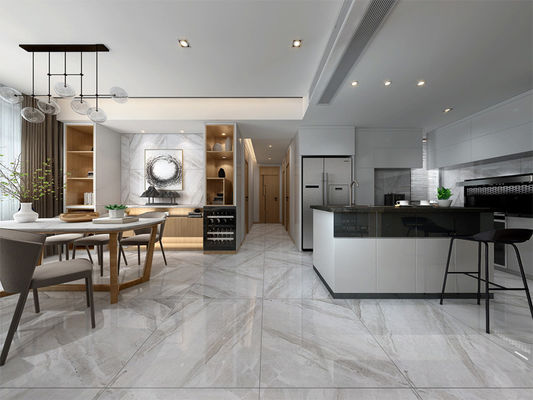 comprare Piastrella in gres porcellanato smaltato lucido grigio chiaro 800x800mm Grado AAA fabbricazione online