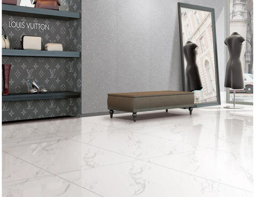 comprare pavimento non tappezzato Carrara Matt Marble bianco della porcellana piena del corpo di spessore 600x600mm di 9.8mm fabbricazione online
