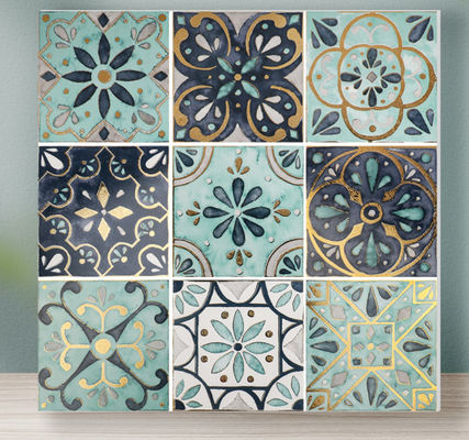 comprare Linea d'argento dorata 20x20cm di PRIMERA 8.2mm Crystal Polished Tile Decorative Green fabbricazione online