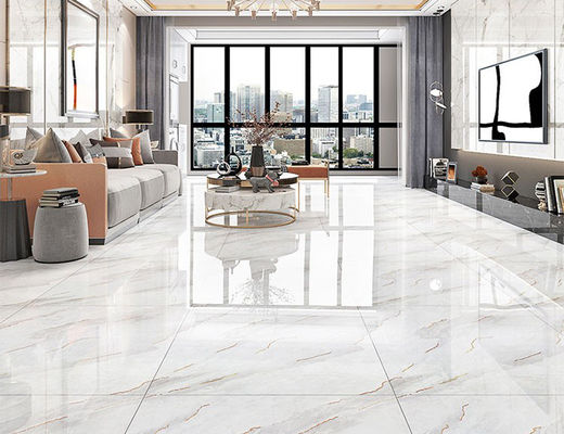 comprare decorazione lustrata porcellana bianca Carrara CIQ delle piastrelle per pavimento di colore dell'oro di 80x80cm SASO fabbricazione online
