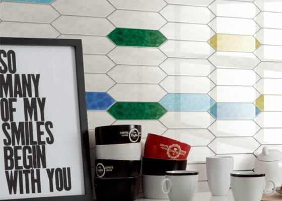 comprare Piastrelle per pareti in ceramica inkjet 3D lucide 75x300mm Design moderno fabbricazione online