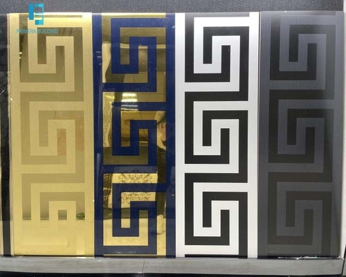 comprare Piastrelle per pavimenti in gres porcellanato smaltato con superficie dorata 300x600mm Decorazione per edifici di lusso fabbricazione online